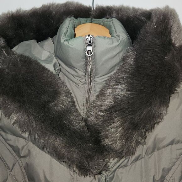 Larry LEVINE DOWN Puffer Trench Coat XS - Picture 2 of 14